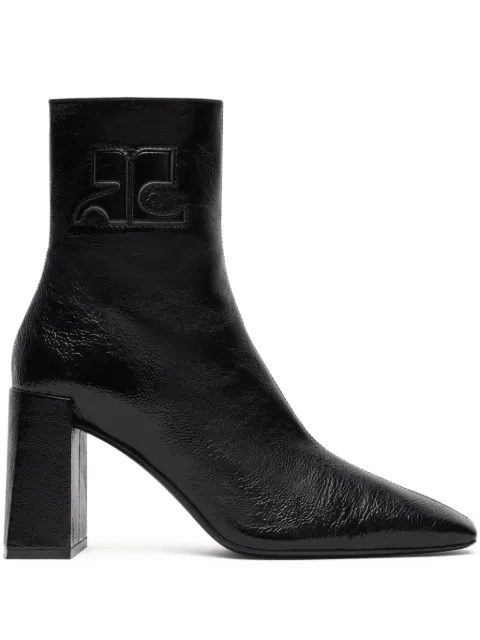 Courrèges Heritage leather ankle boots Black 124SAB019CR0044