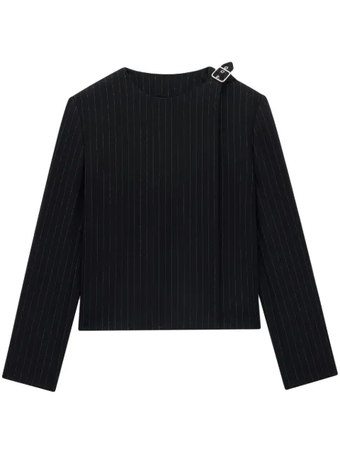 Courrèges buckled pinstripe blazer Black 124CVE076WO0092