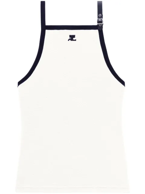 Courrèges Buckle contrast tank top White 124JDE068JS0070