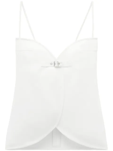 Courrèges Ellipse buckle-appliqué tank top White 124CTO243PL0007