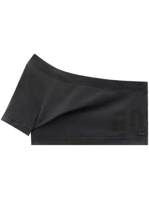 Courrèges Tuba one-shoulder crop top Grey 124JTO238JS0109