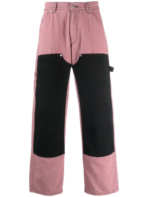 RASSVET tonal-stitched knee-panel jeans Pink PACC13P002