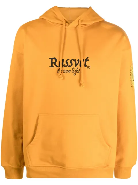 RASSVET logo-print drawstring hoodie Yellow PACC13T027