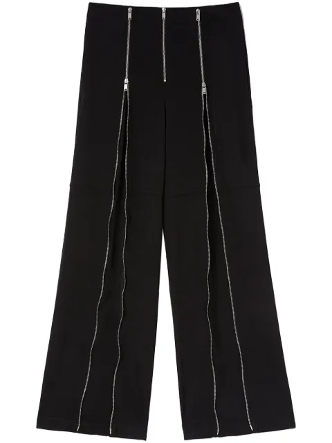 Jil Sander zip-up wide-leg wool trousers Black J21KA0184J40001