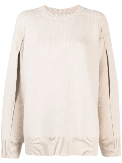 Lanvin cape-back v irgin-wool blend jumper Neutrals RWPO0003K400A23