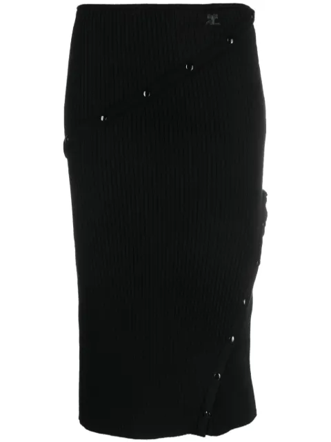 Courrèges detachable-panel high-waist skirt Black 323MJU107FI0001
