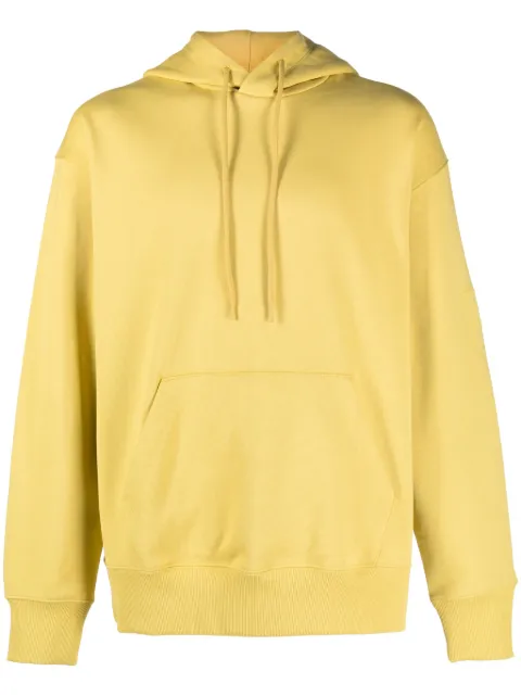 Y-3 logo-print organic-cotton hoodie Yellow IP7700