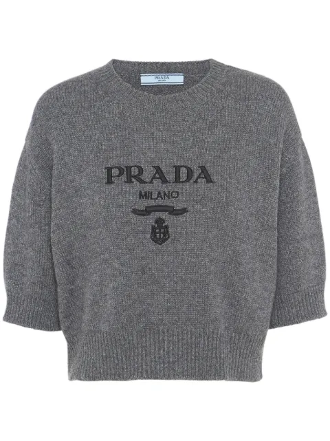 Prada wool and cashmere crew-neck sweater Grey P24Z1US23113LY