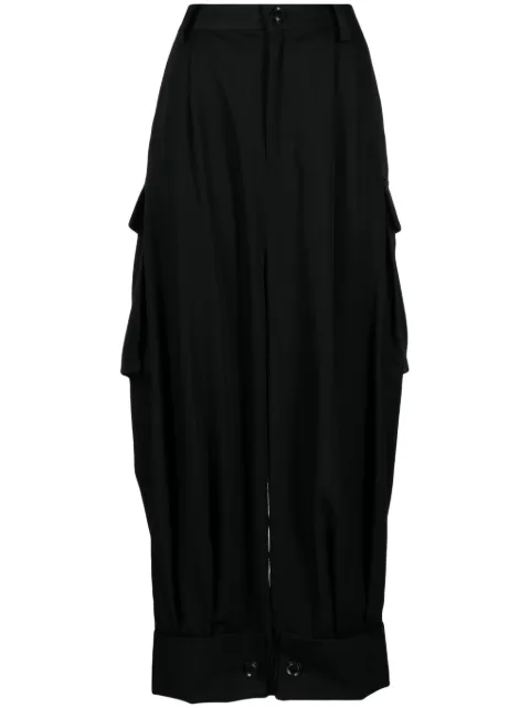 Yohji Yamamoto drop-crotch wool trousers Black YJP151001