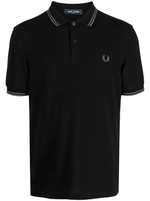 Fred Perry contrast-trim cotton polo shirt Black M3600