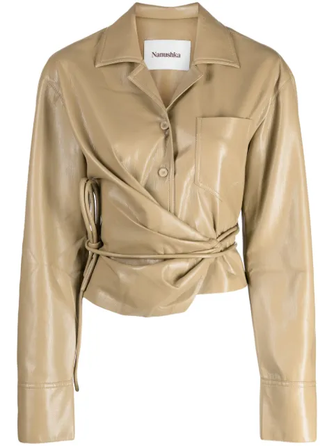 Nanushka Merano cropped shirt Neutrals NW23PFSH00865