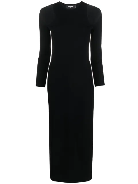 DSQUARED2 cut-out ribbed-knit midi dress Black S75CV0727S18168