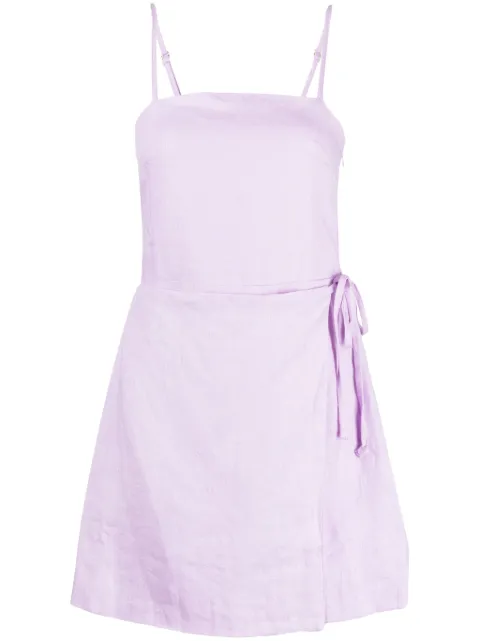 Faithfull Llian linen wrap minidress Purple FF2571LLC
