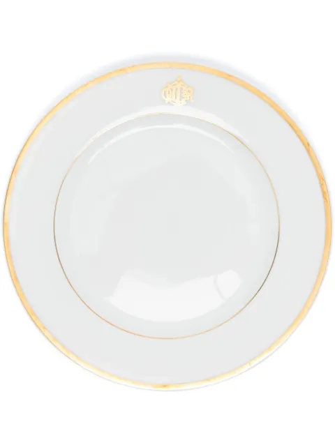 Christian Dior Pre-Owned logo-stamped porcelain dessert plate White DRHOME2