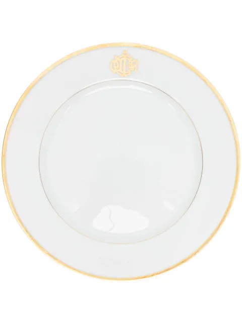 Christian Dior Pre-Owned logo-stamped porcelain plate White DRHOME1
