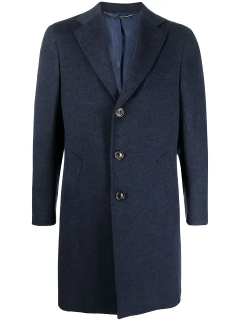 Canali single-breasted wool-blend peacoat Blue FX03433E55818