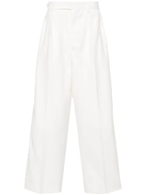 BODE lace-trim tapered trousers Neutrals MRS24BT035