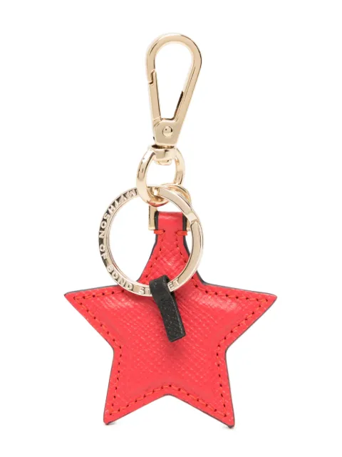 Smythson star-pendant leather keyrings Red 1200284