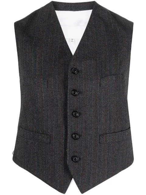 Maison Margiela stripe-print button-up waistcoat Grey S67FB0029S60444