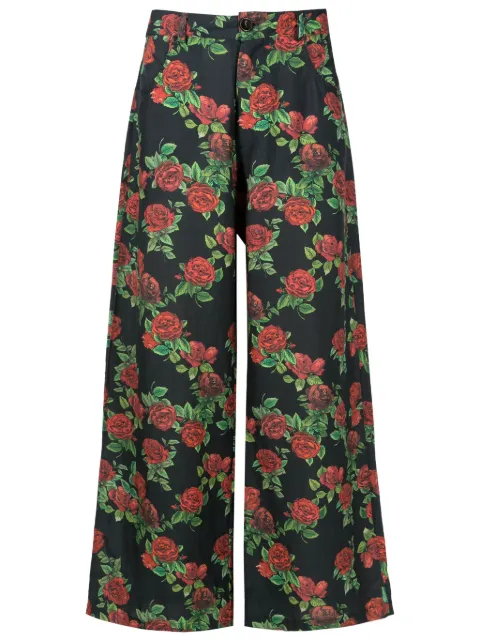 Amir Slama floral-pattern culotte trousers Black 14476