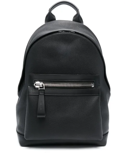 TOM FORD zip-pocket leather backpack Black H0397LCL213S