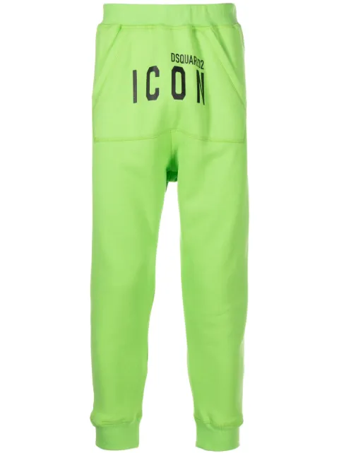 DSQUARED2 Icon-print cotton track pants Green S79KA0050S25516