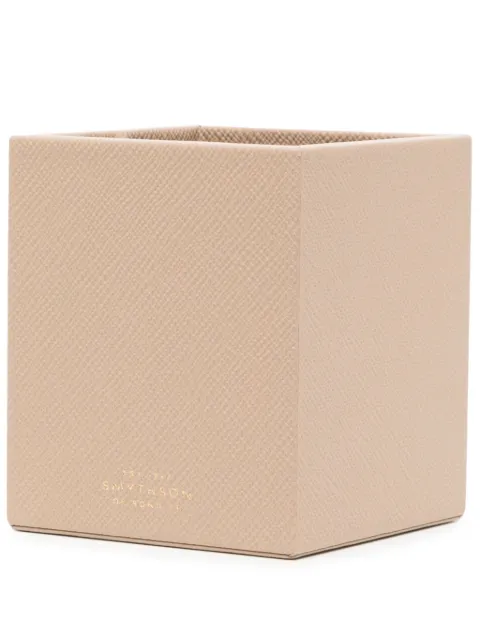 Smythson logo-print leather pencil holder Brown 1200738