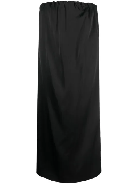 LouLou de Saison Siple strapless satin midi dress Black SIPLE