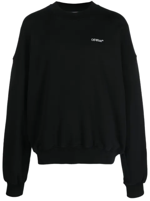 Off-White Scratch Arrow-print cotton sweatshirt Black OMBA070F23FLE0041001