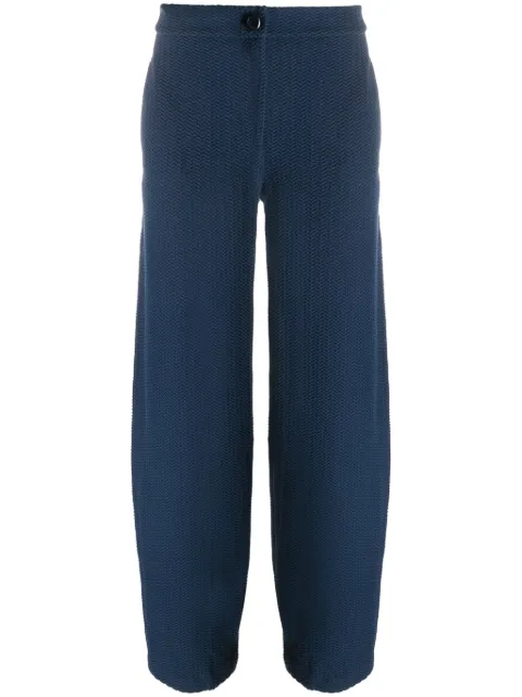 Emporio Armani chevron-jacquard mid-rise trousers Blue 6R2P7L2JHCZ