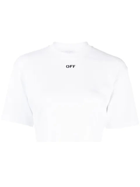 Off-White logo-print short-sleeve T-shirt White OWAA081F23JER0010110