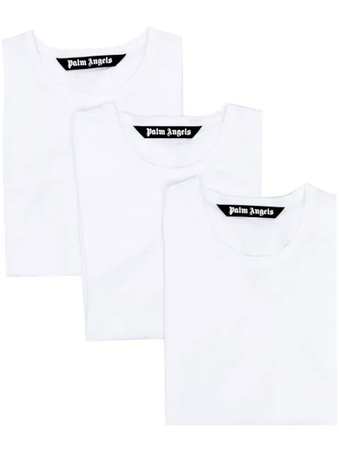 Palm Angels plain stretch-cotton T-shirt Black PMUG003C99FAB0010110