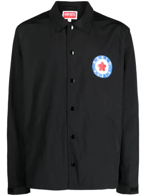 Kenzo Target logo-stamp shirt jacket Black FD65BL0619NG