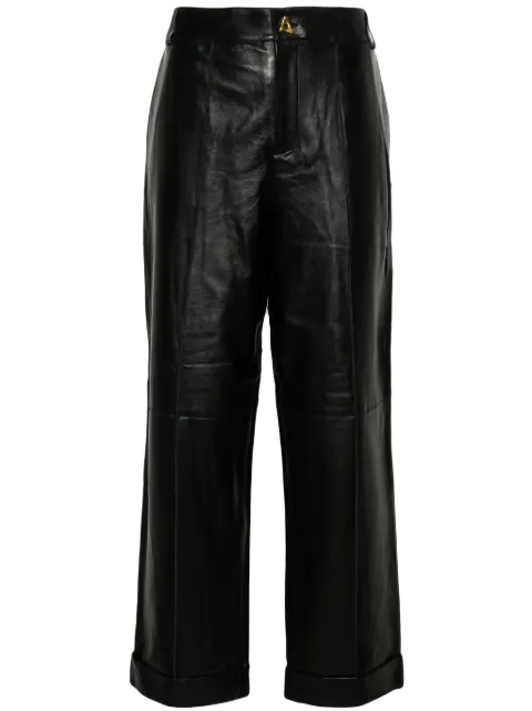 AERON Zima leather straight-leg trousers Black AW23CRPA217019