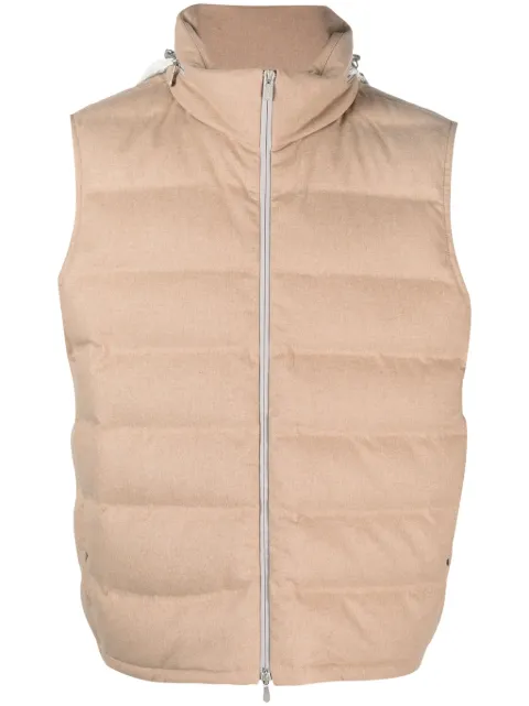 Brunello Cucinelli zip-up padded gilet Neutrals MM4631940CKX25