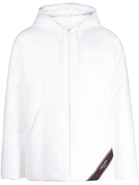 Prada logo-print hooded down jacket White SGC426S2321U71