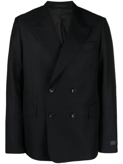 Lanvin checked double-breasted blazer Blue RMJA00185721A23