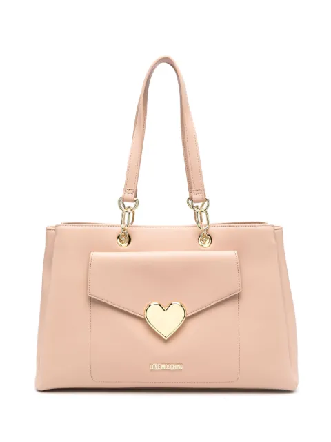 Love Moschino medium logo-plaque tote Neutrals JC4077PP1HLC0