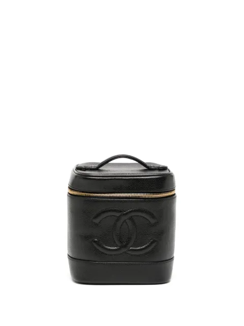 CHANEL Pre-Owned 1998 CC stitch vanity bag Black 5346913