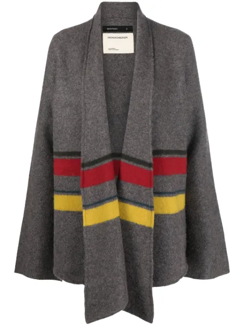 Frenckenberger stripe-print cashmere cardigan Grey W23548SZ