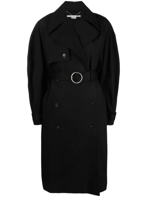 Stella McCartney double-breasted belted trench coat Black 6700203CU403