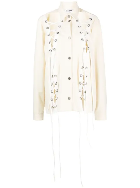 JULFER Alex lace-up wool jacket Neutrals ALEXJACKET