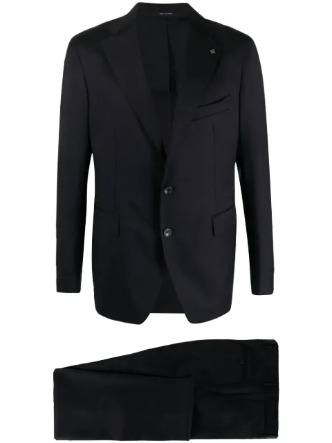 Tagliatore logo-plaque virgin-wool single breasted blazer Blue 2SV22B01AI060001U