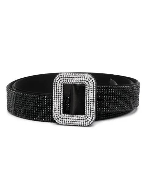 Benedetta Bruzziches two-tone rhinestone-embellished belt Black FW23019013