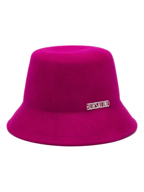Borsalino logo-plaque felted bucket hat Pink 170034