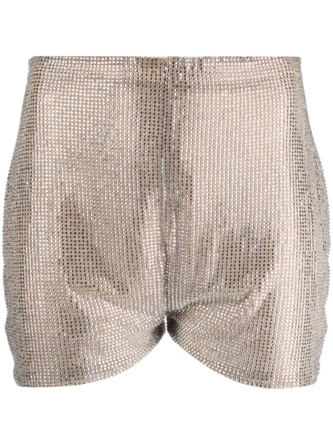 Giuseppe Di Morabito rhinestone-embellished high-waist shorts Silver PF23079PAC212