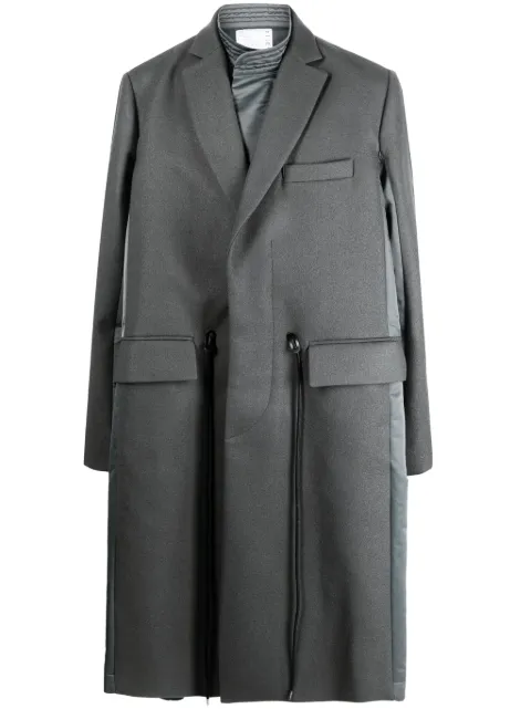 sacai drawstring wool trench coat Grey 2303114M