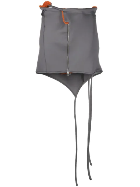Ottolinger asymmetric-hem zip-up miniskirt Grey 0405501