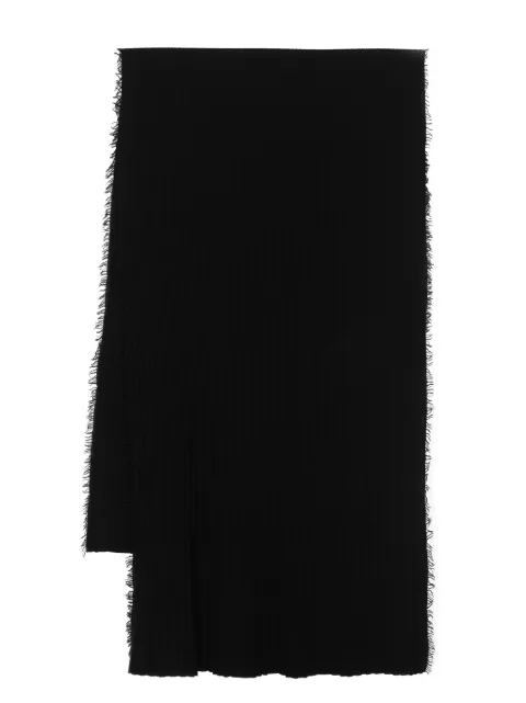 Faliero Sarti ribbed-knit frayed scarf Black I240384