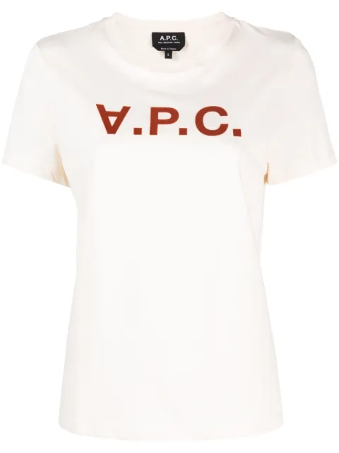 A.P.C. logo-print cotton T-shirt Neutrals COBQXF26944